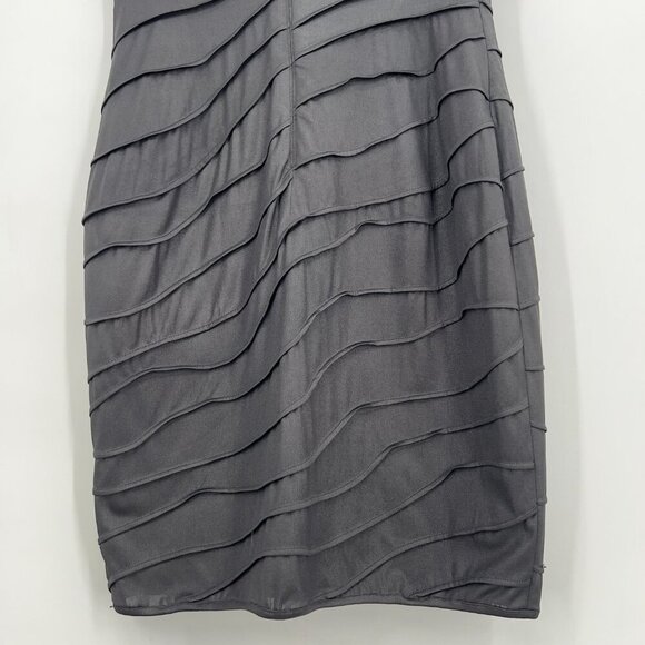 Tadashi Shoji Beaded Bandage Bodycon Cocktail V-neck Midi Dress Women's L - Picture 7 of 12